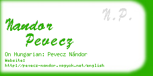 nandor pevecz business card