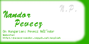 nandor pevecz business card